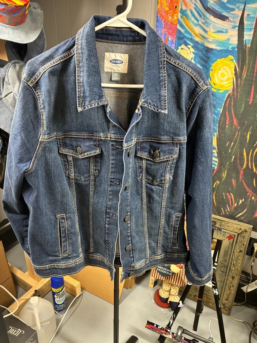 Old Navy Women’s Denim Jacket XXL Blue Jean Trucker Button Front Classic Medium